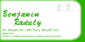 benjamin raduly business card